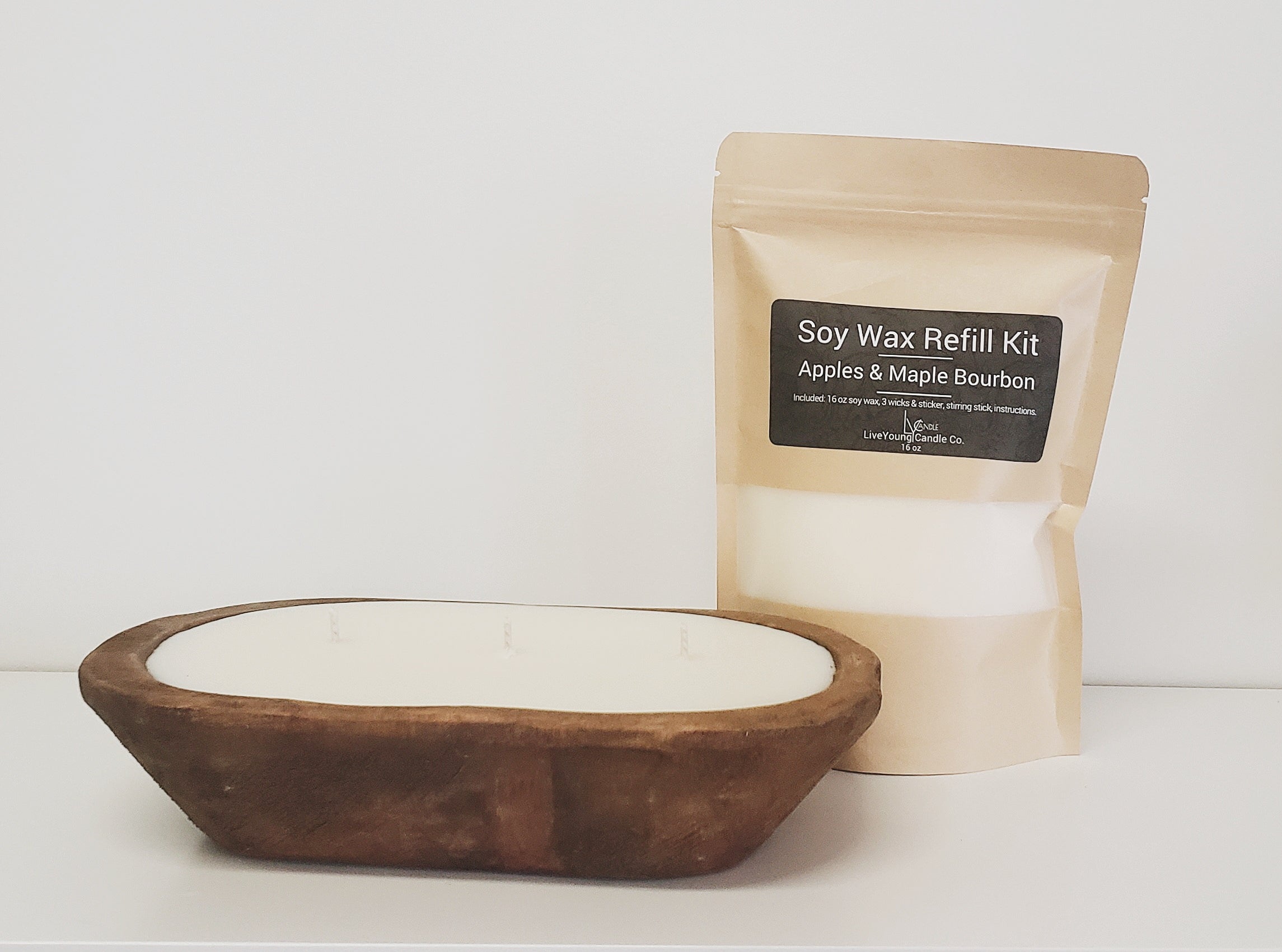 100% Soy Wax Refill Kit / Dough Bowl Wax Refill Kit / Candle
