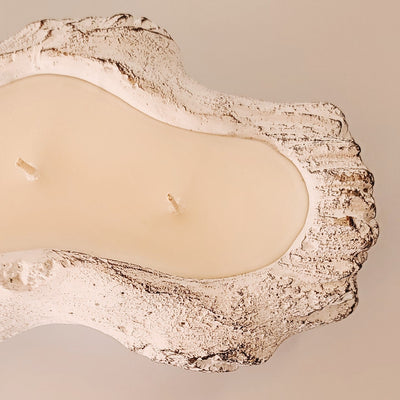 (Fall Scents) Faux Log Candle (Natural & White)