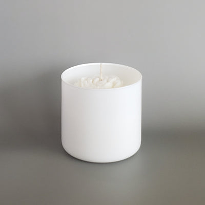 White Glass Peony Candle - White