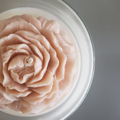 Clear Peony Candle - Tan