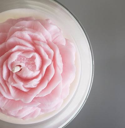 Clear Peony Candle - Pink