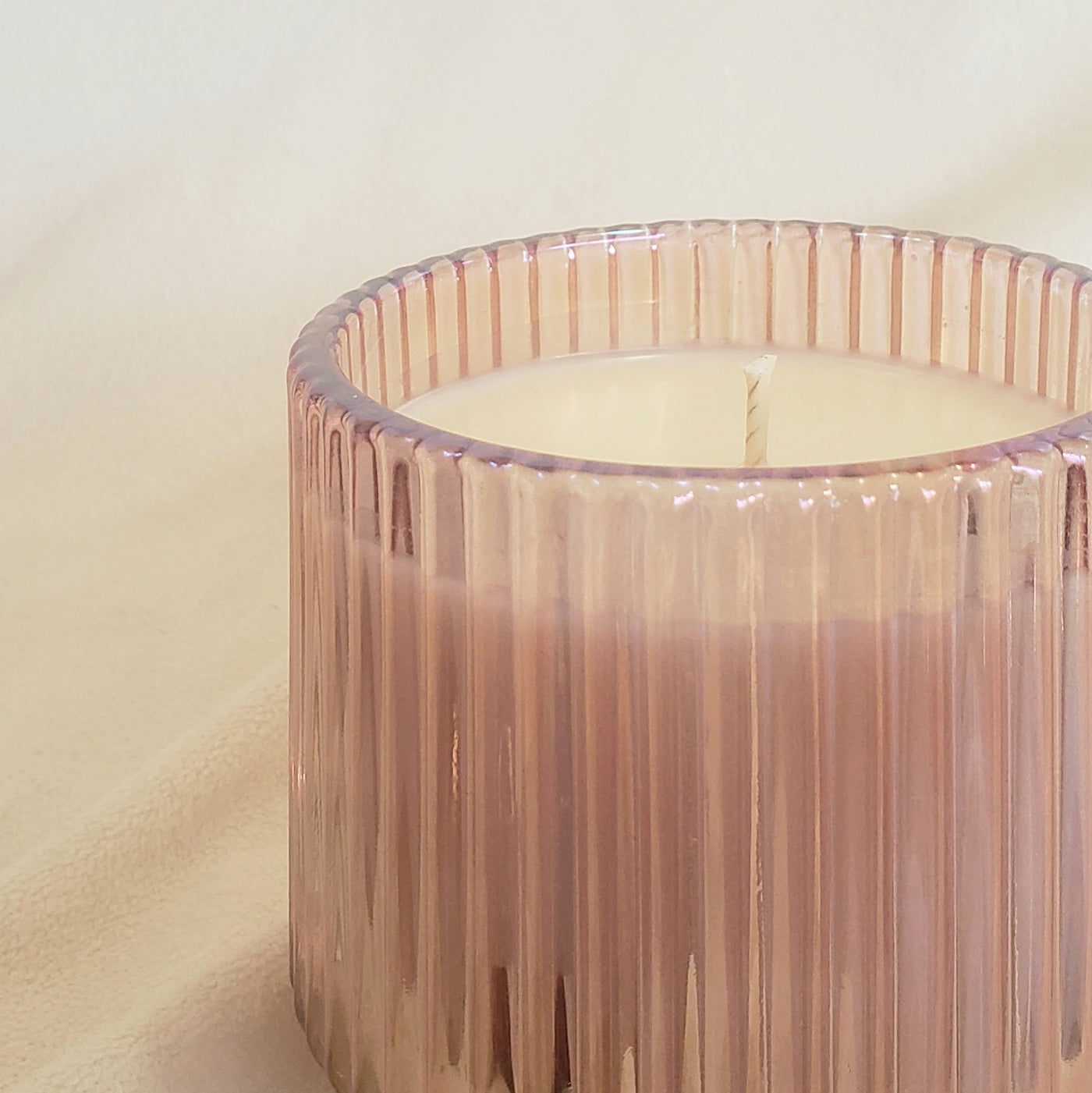 Pink Retro Ribbed Candle *Classic Scents*