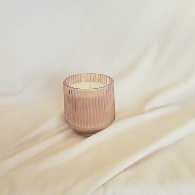 (Winter Scents) Pink Retro Ribbed Candle