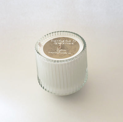 (Summer Scents) Clear Retro Ribbed Candle