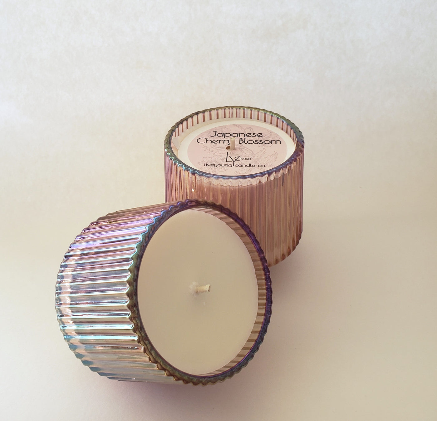 (Summer Scents) Pink Retro Ribbed Candle