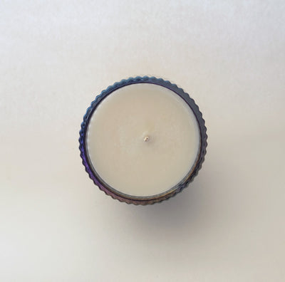 (Summer Scents) Blue Retro Ribbed Candle
