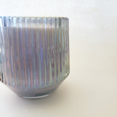 (Spring Scents) Blue Retro Ribbed Candle
