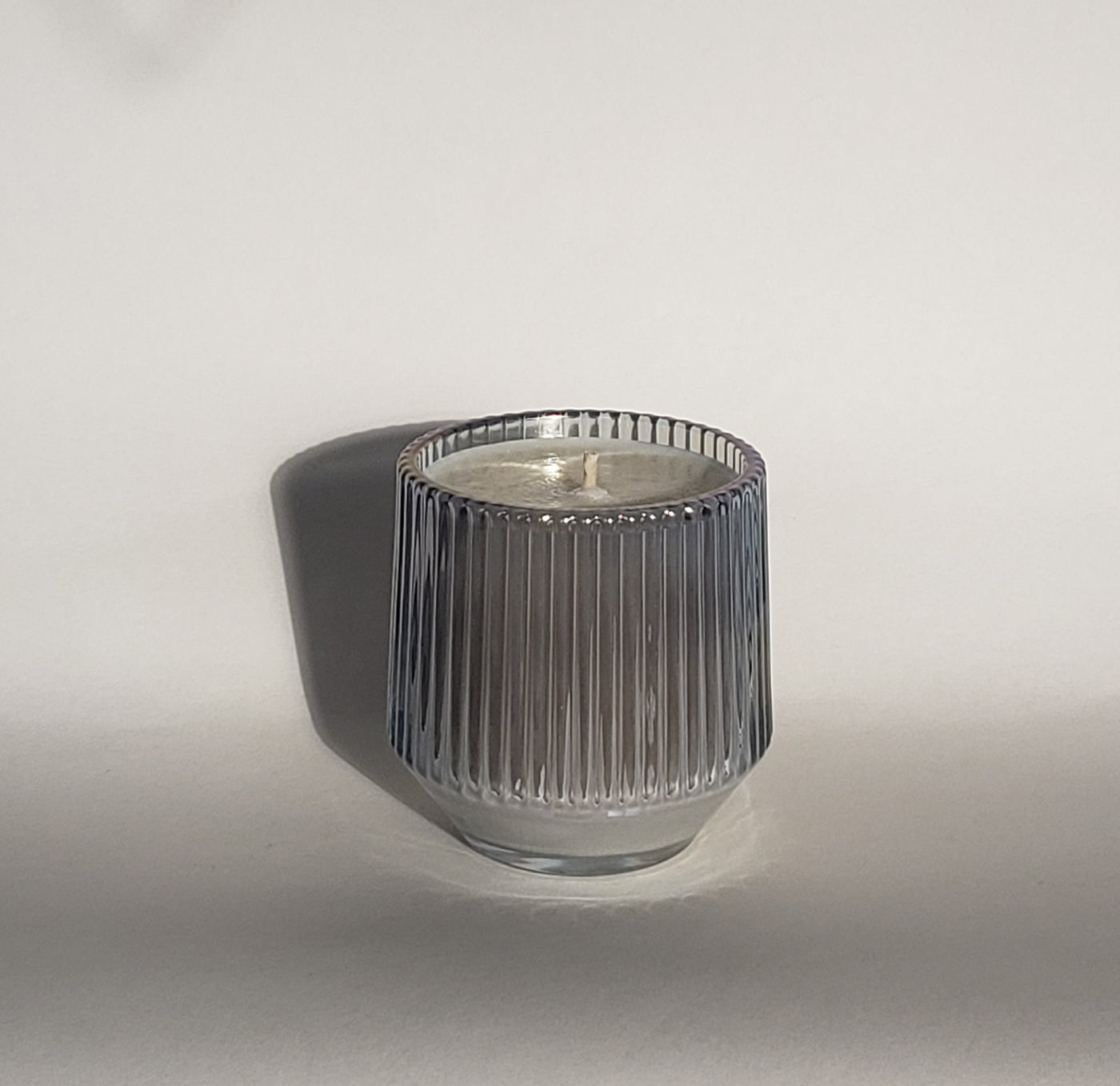 (Winter Scents) Blue Retro Ribbed Candle