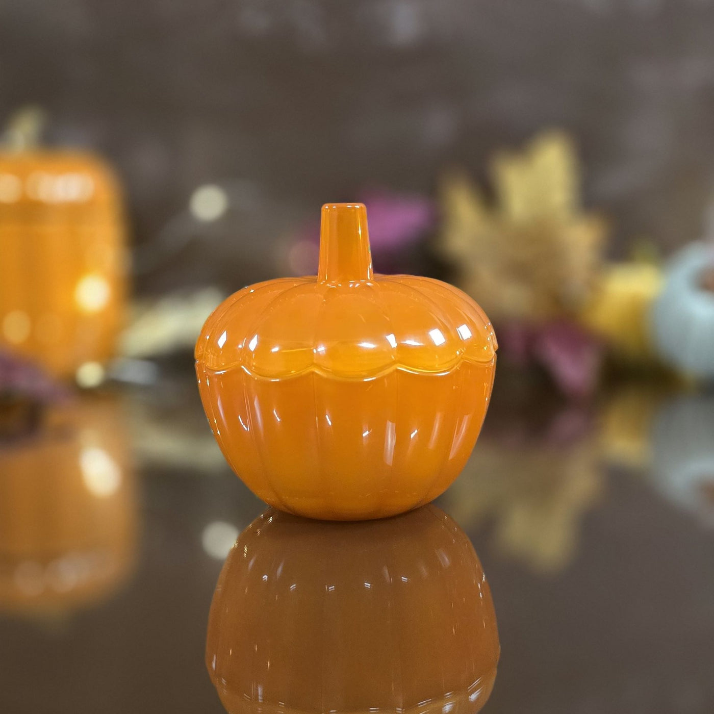 Glass Pumpkin Candle