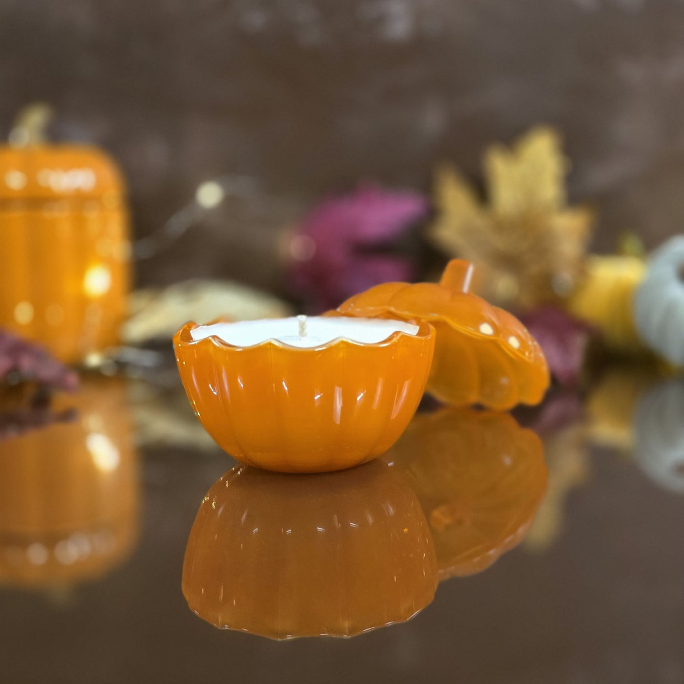 Glass Pumpkin Candle