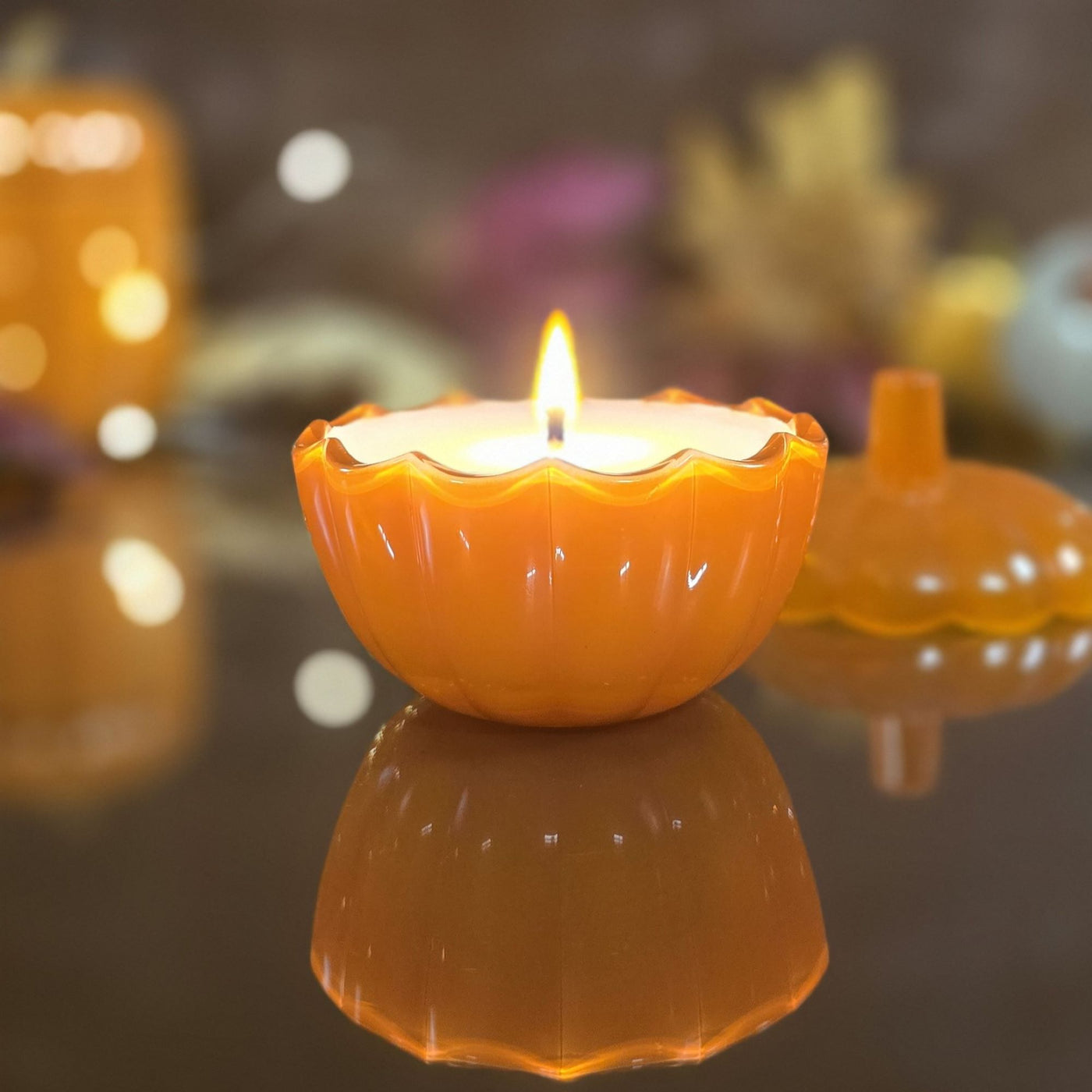 Glass Pumpkin Candle