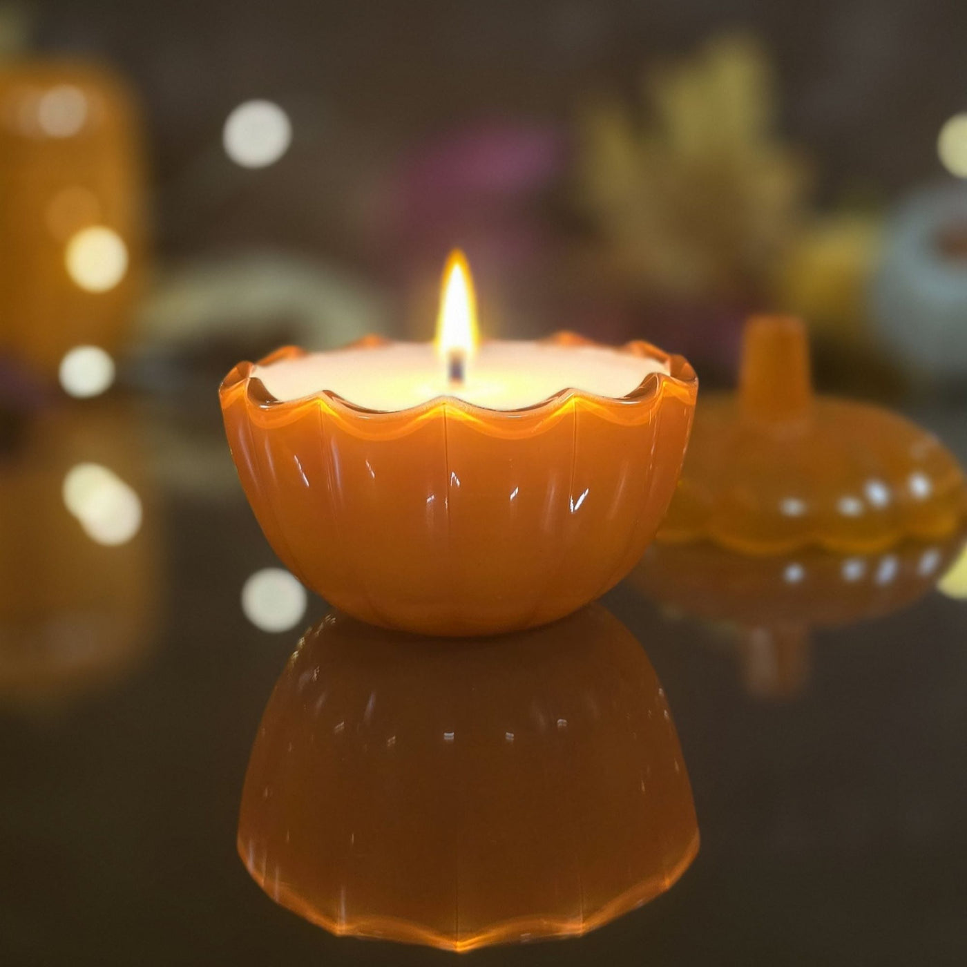 Glass Pumpkin Candle