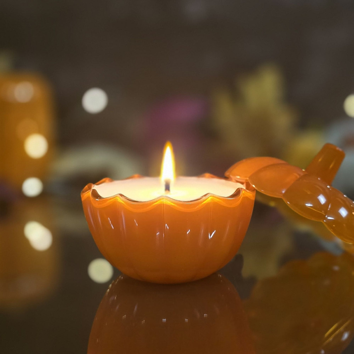 Glass Pumpkin Candle