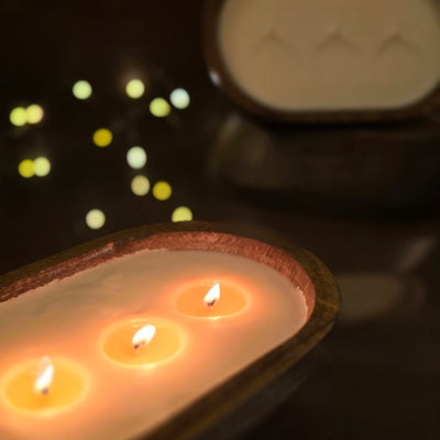 Wood Bowl Candle (Spring)