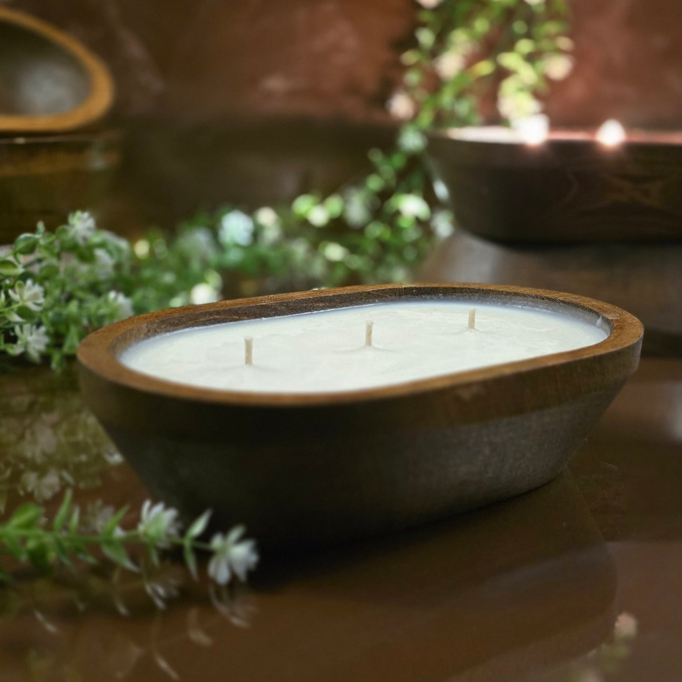 Wood Bowl Candle (Spring)