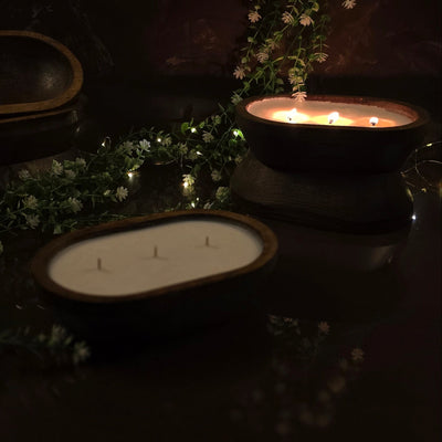 Wood Bowl Candle (Spring)