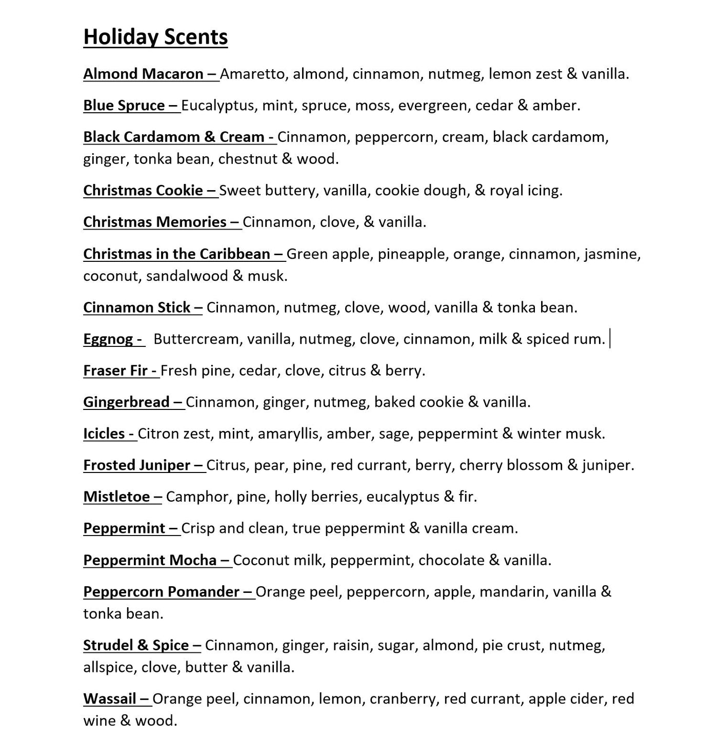 (Winter Scents) Wax Melts