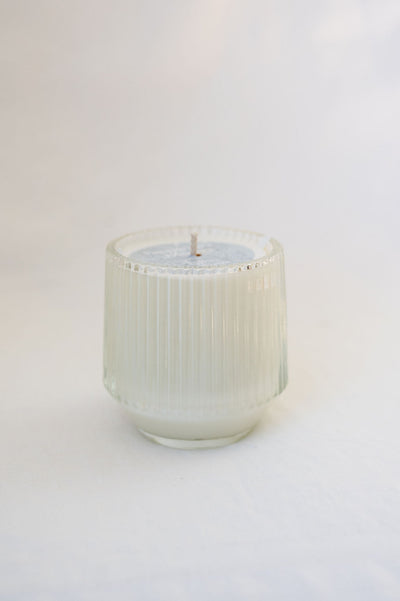 (Winter Scents) Clear Retro Ribbed Candle