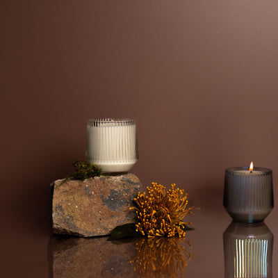 (Fall Scents) Clear Retro Ribbed Candle