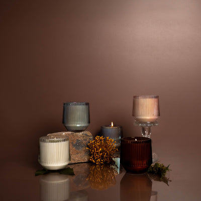 (Fall Scents) Pink Retro Ribbed Candle