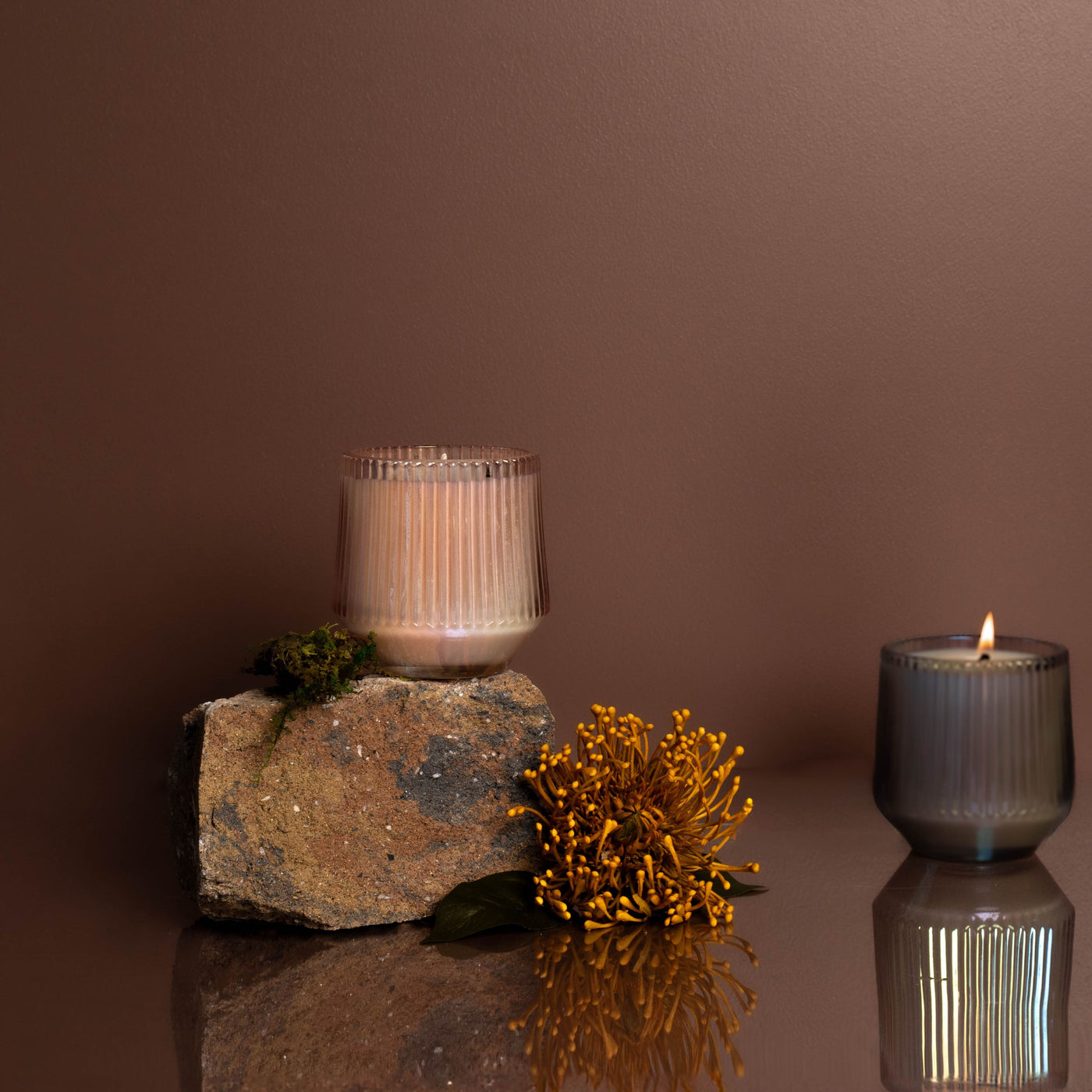 (Fall Scents) Pink Retro Ribbed Candle