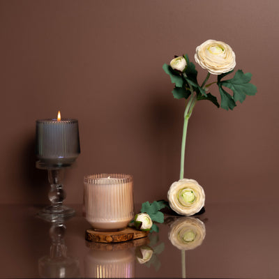 (Spring Scents) Pink Retro Ribbed Candle
