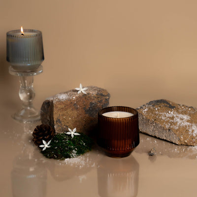 (Winter Scents) Amber Retro Ribbed Candle