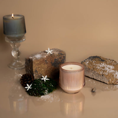 (Winter Scents) Pink Retro Ribbed Candle