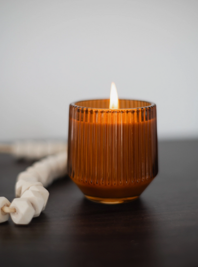 (Spring Scents) Amber Retro Ribbed Candle