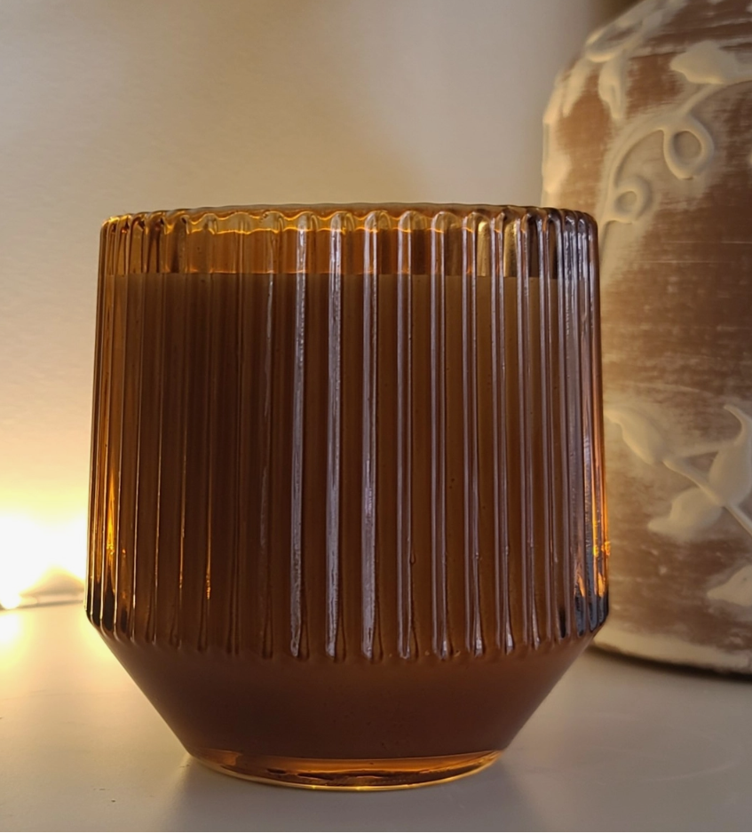 (Fall Scents) Amber Retro Ribbed Candle
