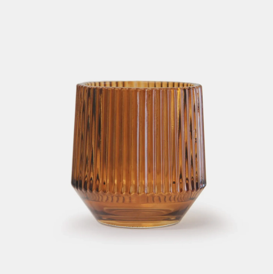 (Classic Scents) Amber Retro Ribbed Candle