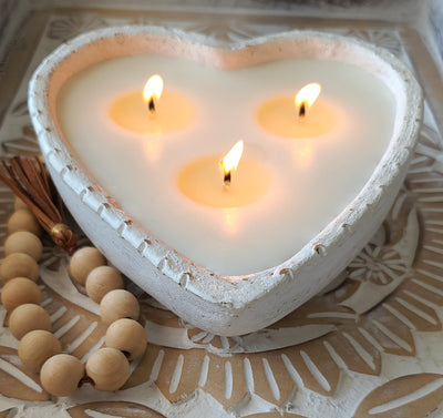 Clay Heart Candle