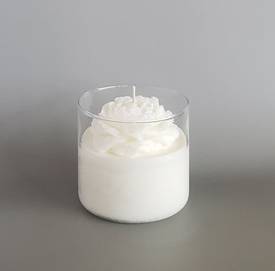 Clear Peony Candle - White