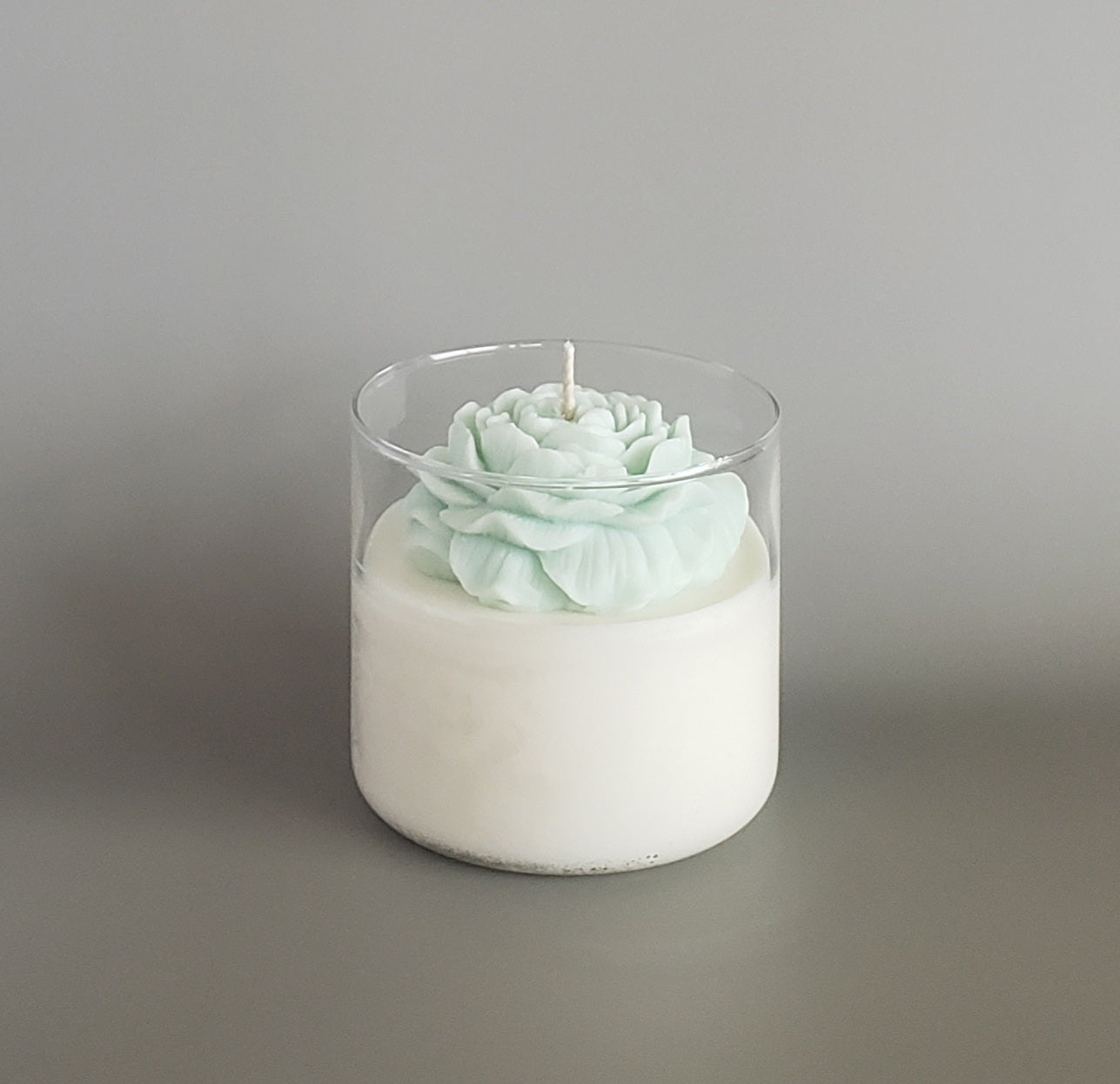 Clear Peony Candle - Green